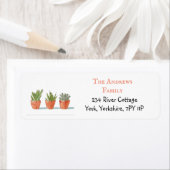 シンプル水彩サボテン ラベル (インサイチュ)