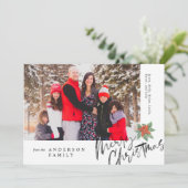 シンプル水彩スクリプトクリスマスミストルー写真 シーズンカード (スタンド正面)