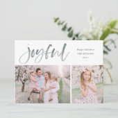 シンプル水彩スクリプト楽しいクリスマス写真 シーズンカード (スタンド正面)