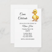 シンプル水彩ダックリングベビーシャワー 招待状 (正面/裏面)