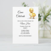 シンプル水彩ダックリングベビーシャワー 招待状 (スタンド正面)