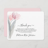 シンプル水彩チューリップ葬儀記念ありがとう サンキューカード (正面/裏面)