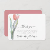 シンプル水彩チューリップ葬儀記念ありがとう サンキューカード (正面/裏面)