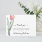 シンプル水彩チューリップ葬儀記念ありがとう サンキューカード (スタンド正面)