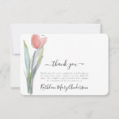 シンプル水彩チューリップ葬儀記念ありがとう サンキューカード (正面)