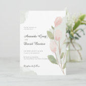 シンプル水彩チューリップ&離れズ結婚ズ 招待状 (スタンド正面)