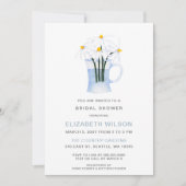 シンプル水彩デイジー国ブライダルシャワー 招待状 (正面)