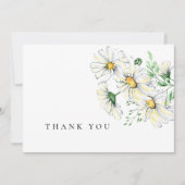 シンプル水彩デイジー葬式ありがとう サンキューカード (正面)