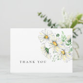 シンプル水彩デイジー葬式ありがとう サンキューカード (スタンド正面)