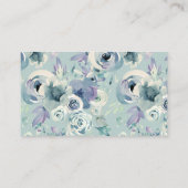 シンプル水彩パープルブルーグレー結婚花 プレイスカード (裏面)