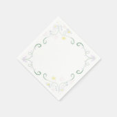 シンプル水彩フローラナプキンズ スタンダードカクテルナプキン (角)