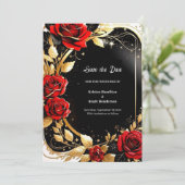 シンプル水彩フローラ結婚式の日付を保存 セーブザデート (スタンド正面)