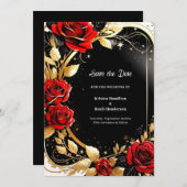 シンプル水彩フローラ結婚式の日付を保存 セーブザデート (正面/裏面)