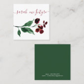 シンプル水彩ブルゴーニュ花 コーリングカード (正面/裏面)