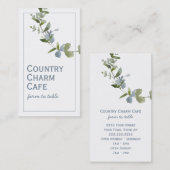 シンプル水彩ブルーフラワーブド 名刺 (正面/裏面)