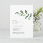 シンプル水彩ユーカリブライダルシャワー 招待状 (スタンド正面)