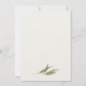シンプル水彩ユーカリ植物学婚約 招待状 (裏面)
