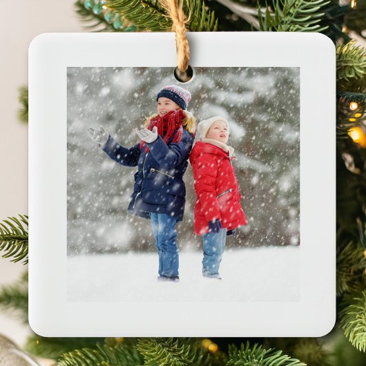 シンプル水彩写真クリスマスストッキング セラミックオーナメント