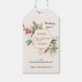 シンプル水彩冬の花ホワイトファミリー ギフトタグ (正面)