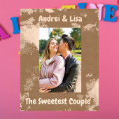 シンプル水彩夫婦バレンティンギフト木造 レーザー彫刻フレーム