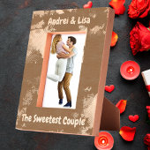 シンプル水彩夫婦バレンティンギフト木造 レーザー彫刻フレーム