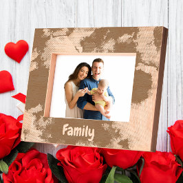 シンプル水彩家族のバレンティンギフト木製 レーザー彫刻フレーム