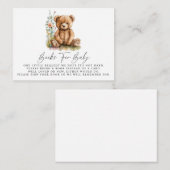 シンプル水彩小テディベア赤ちゃんシャワー エンクロージャーカード (正面/裏面)