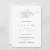 シンプル水彩山景勝自然結婚ズ 招待状 (正面)