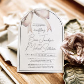 シンプル水彩弓エレガントアモダンチ結婚ズ 招待状