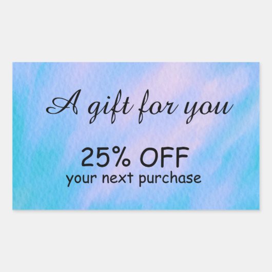 シンプル水彩書カスタム跡 長方形シール (正面)