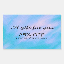 シンプル水彩書カスタム跡 長方形シール