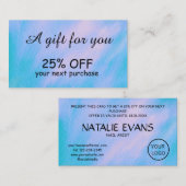 シンプル水彩書道カスタム割引カード 割引カード (正面/裏面)