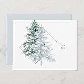 シンプル水彩木版海ガラス結婚式 サンキューカード (正面/裏面)