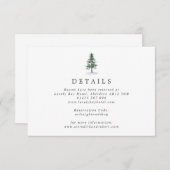 シンプル水彩松結婚木の囲いカード エンクロージャーカード (正面/裏面)