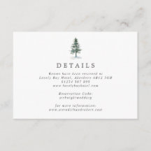 シンプル水彩松結婚木の囲いカード