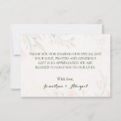 シンプル水彩桃色フラワーガーデン結婚ズ サンキューカード (裏面)