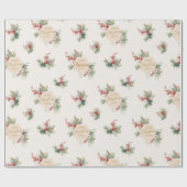 シンプル水彩植物性カスタム挨拶 ラッピングペーパー (フラット)