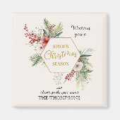 シンプル水彩植物白名 マグネット (正面)