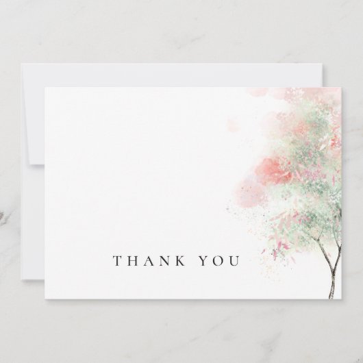 シンプル水彩樹木葬式 サンキューカード (正面)