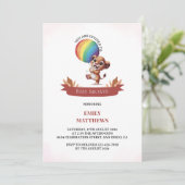 シンプル水彩獅子キューバルーンベビーシャワー 招待状 (スタンド正面)