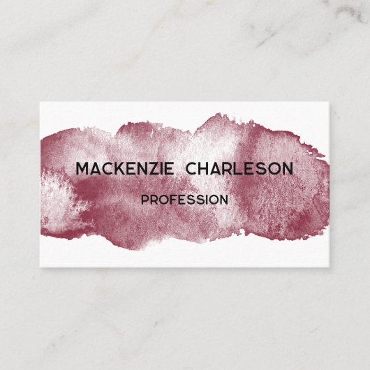 シンプル水彩画絵を描筆ブルゴーニュ 名刺 (正面)
