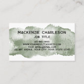 シンプル水彩画絵を描色セージ緑 名刺 (裏面)