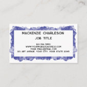 シンプル水彩画絵を描色青 名刺 (裏面)