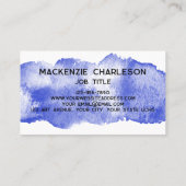 シンプル水彩画絵を描色青 名刺 (裏面)