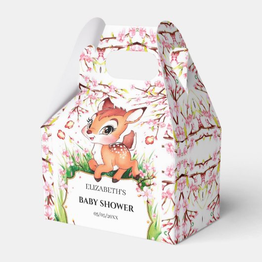 シンプル水彩画質乳児シャワー フェイバーボックス (正面サイド)