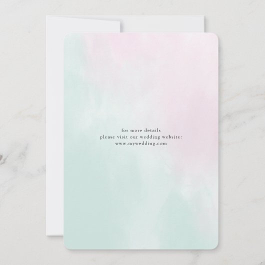 シンプル水彩結婚式の日付カードを保存 セーブザデート (裏面)