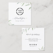 シンプル水彩緑化マッサージセラピスト スクエア名刺 (正面/裏面)