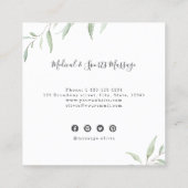 シンプル水彩緑化マッサージセラピスト スクエア名刺 (裏面)