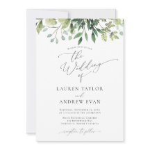 シンプル水彩緑化結婚式招待状