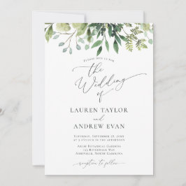 シンプル水彩緑化結婚式招待状 招待状